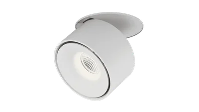 Светильник светодиодный потолочный встраиваемый наклонно-поворотный, серия I, Белый, 15Вт, IP20, Теплый белый (3000К), I-RC-WH-WW