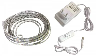 SL-27 Комплект светодиодной ленты 12В, 4,8Вт/м, smd3528, 60д/м, IP65, 220Лм/м, ширина подложки 8мм, 5м, т/б, 3000К