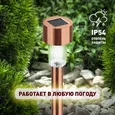 Светильник уличный ЭРА SL-SS30-CPR-M на солнечной батарее, нержавеющая сталь, медный, 32 см