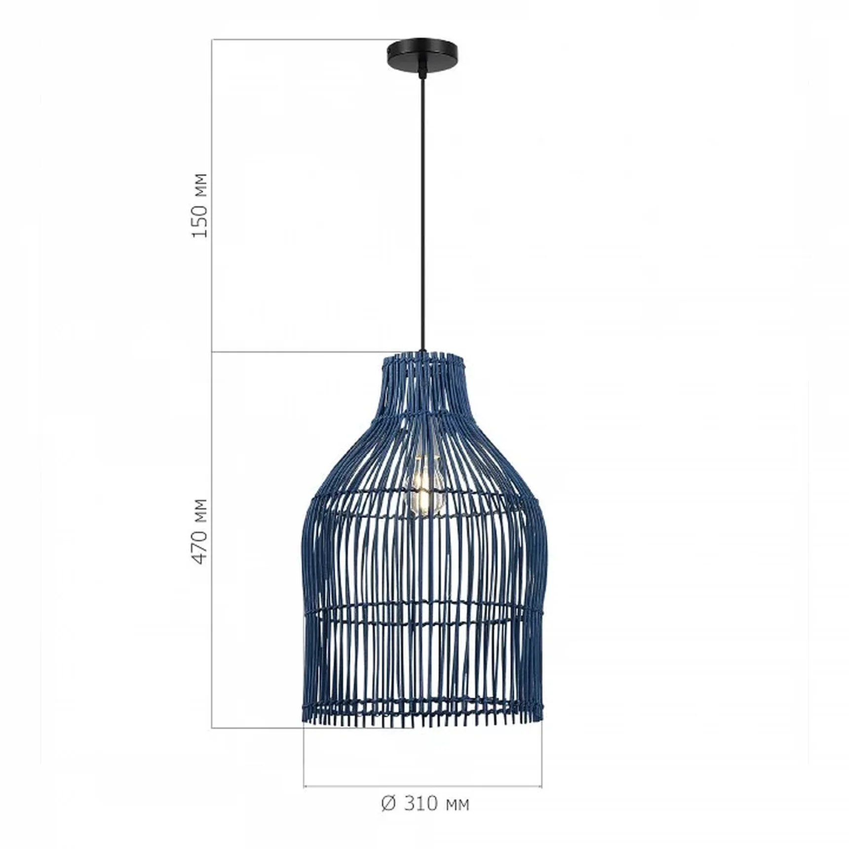 Светильник подвесной ST-Luce Черный/Синий E27 1*40W
