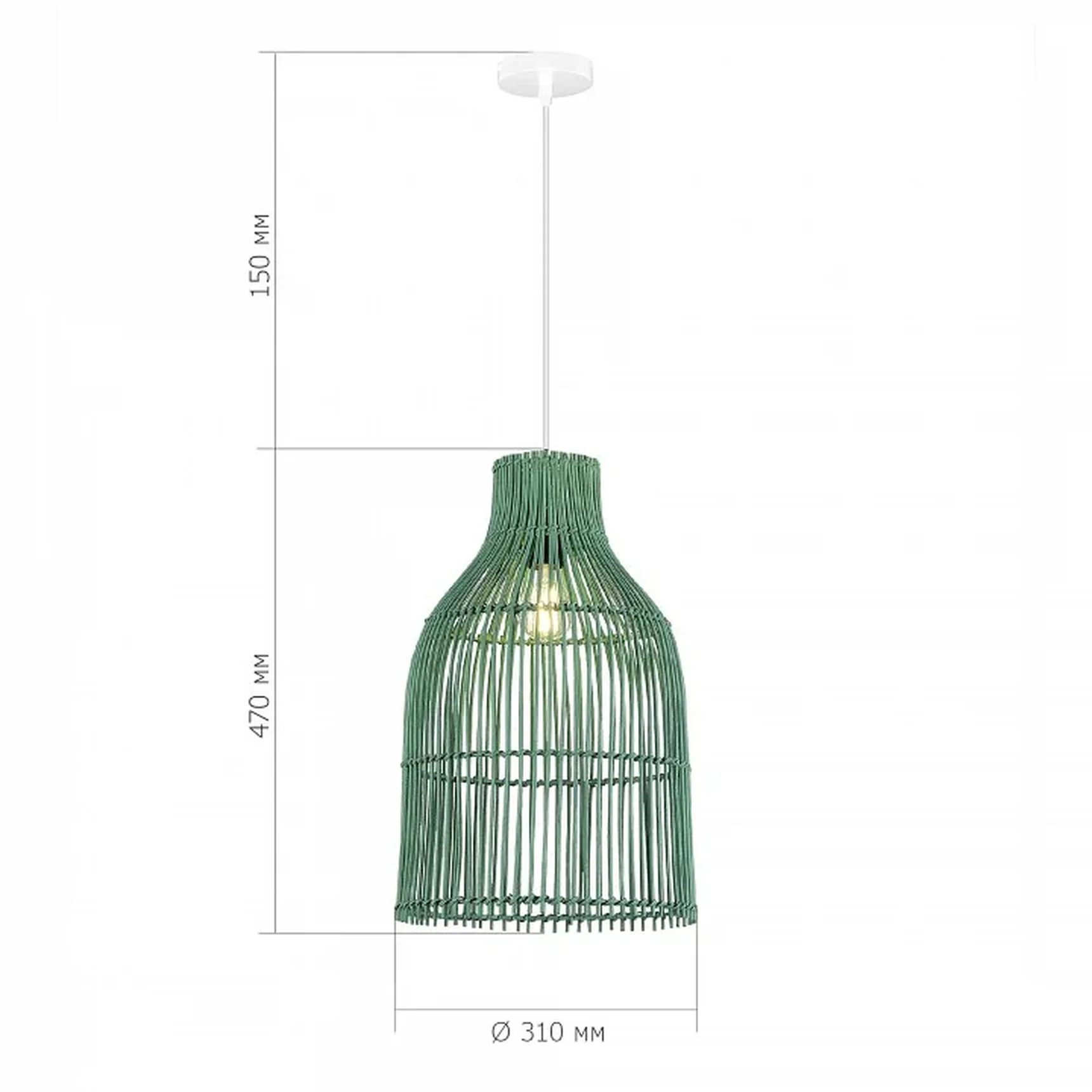 Светильник подвесной ST-Luce Белый/Зеленый E27 1*40W