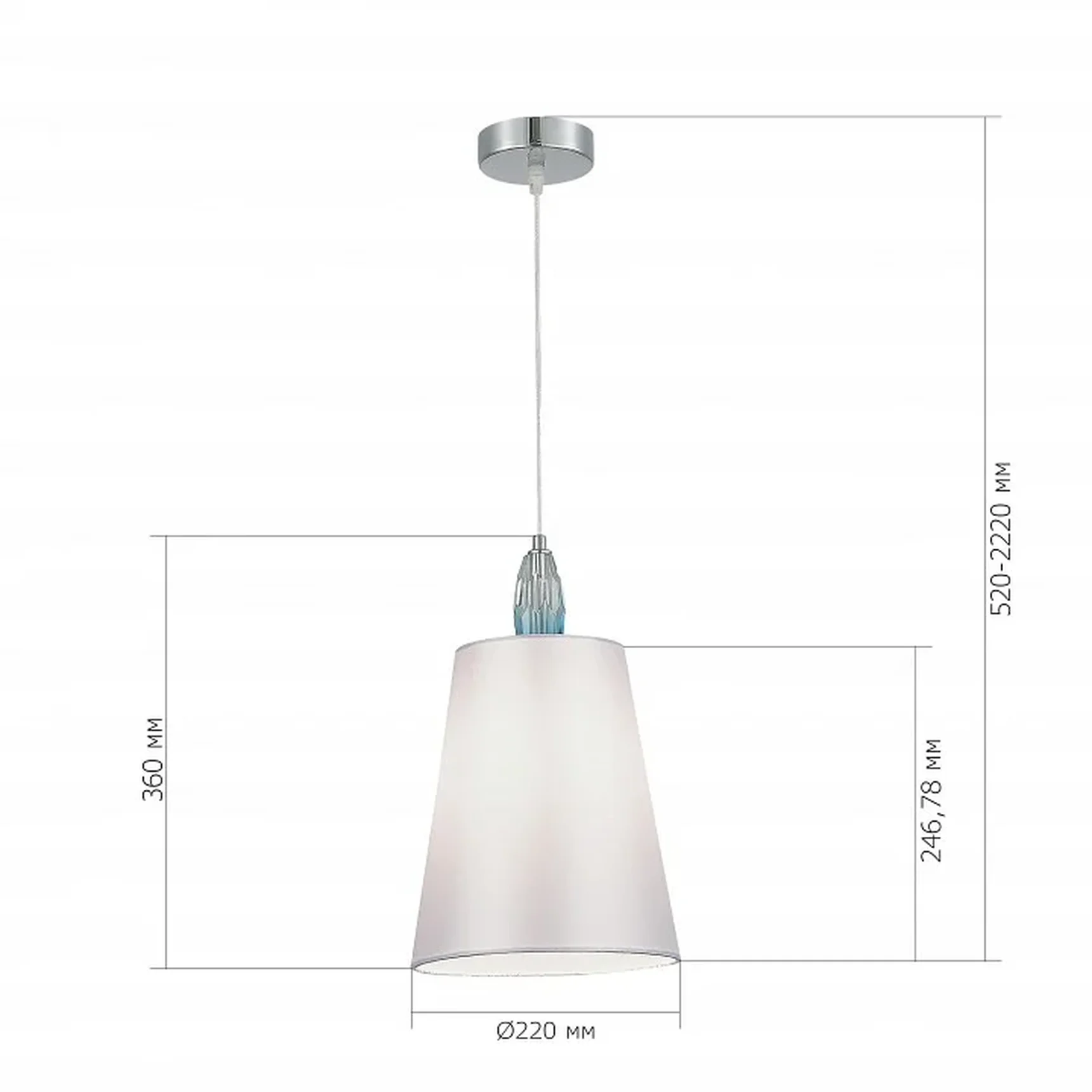 Подвесной светильник ST-Luce Хром, Голубой/Белый E27 1*40W