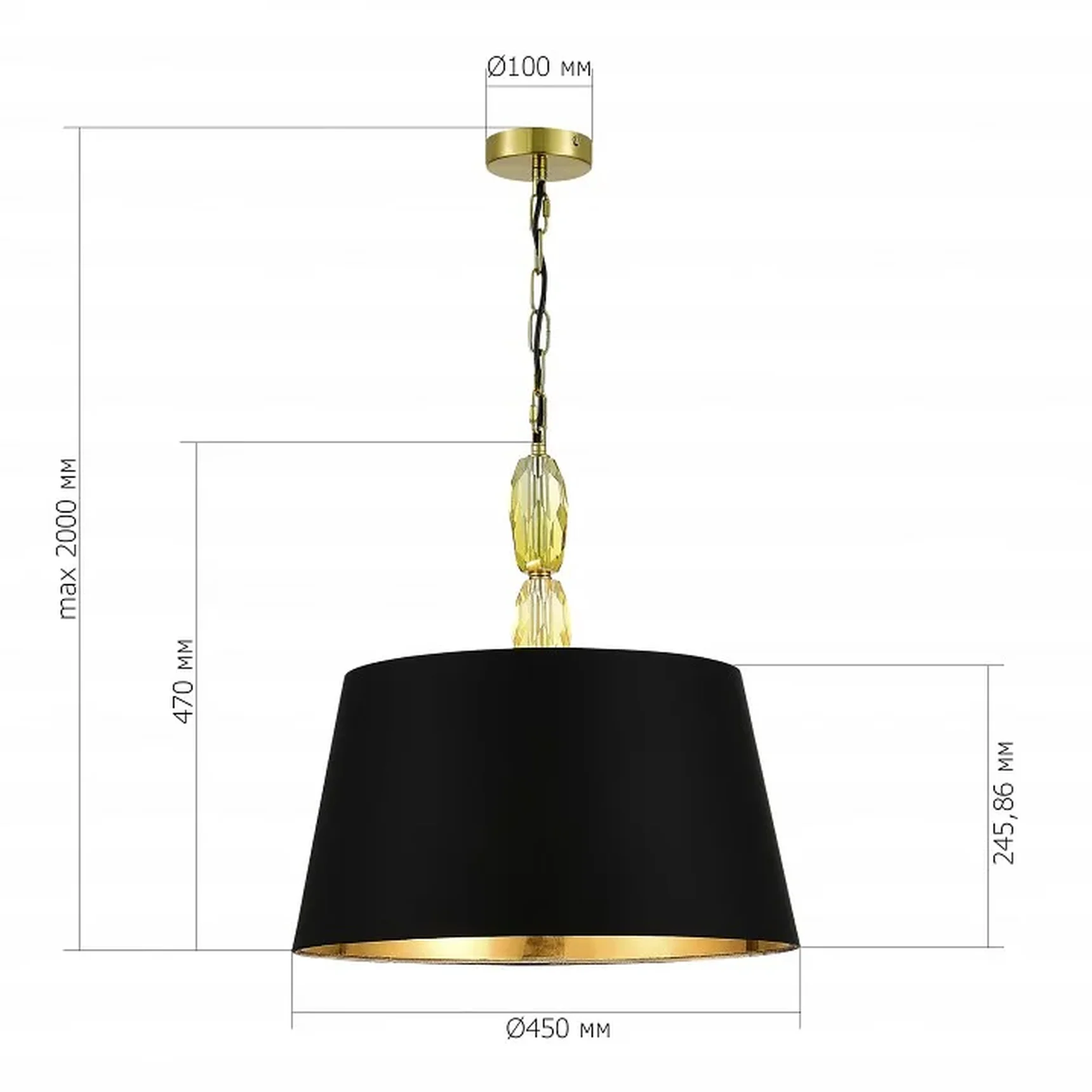 Светильник подвесной ST-Luce Латунь, Желтый/Черный E27 3*40W