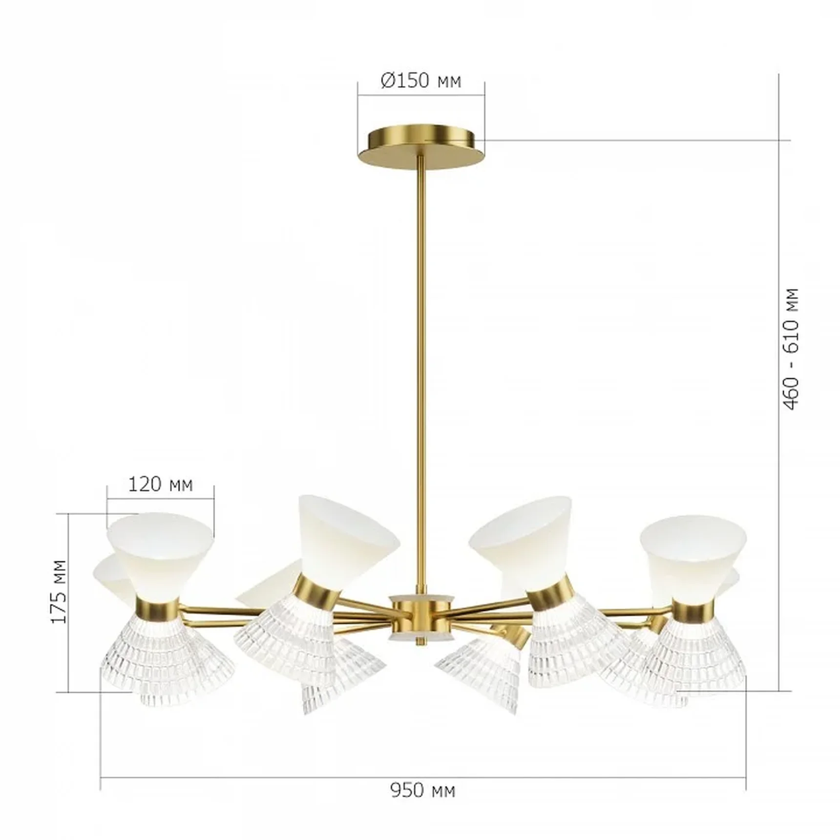 Светильник подвесной ST-Luce латунь/прозрачный, белый, латунь G9 LED 12*5W