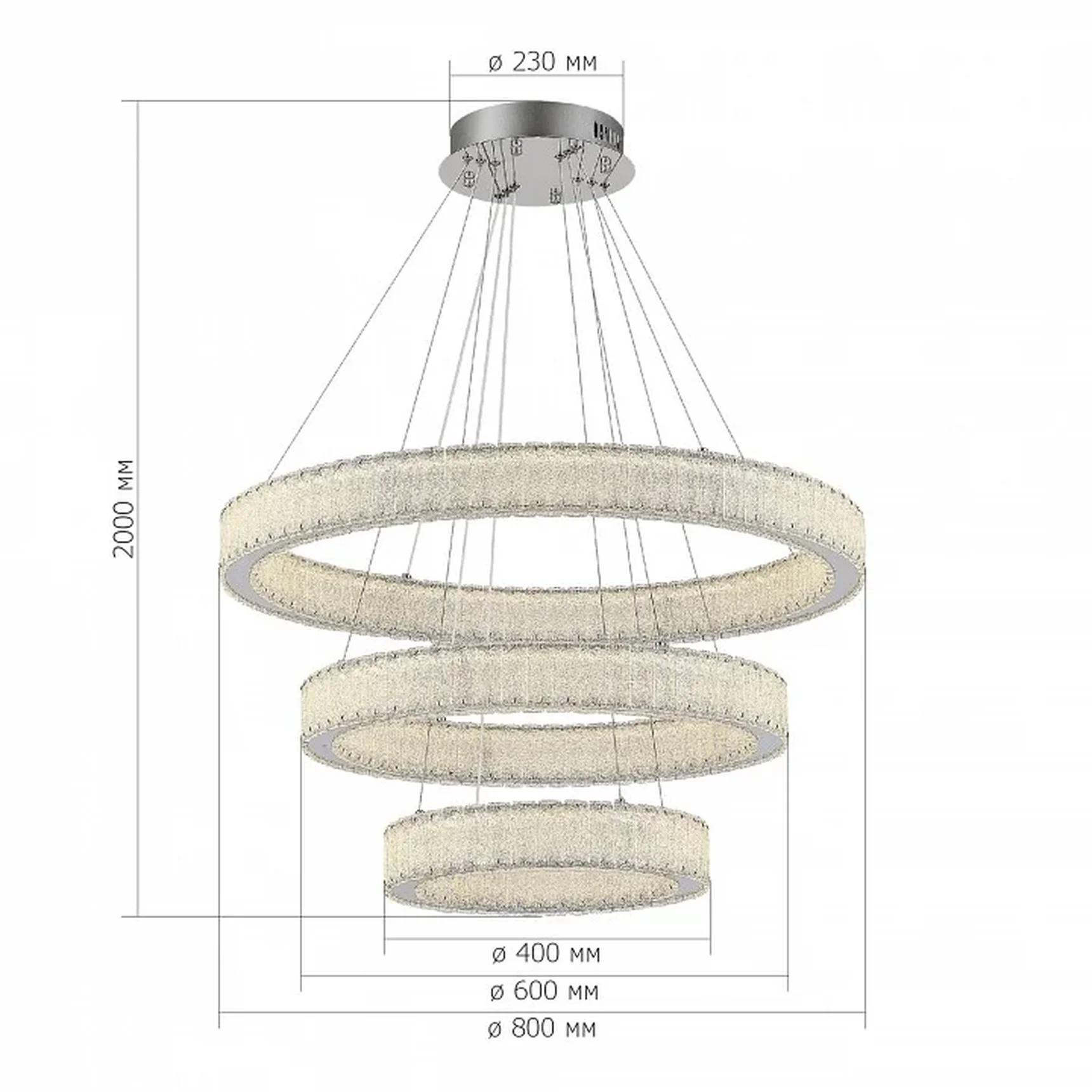 Люстра подвесная ST-Luce Хром/Хром LED 3*95W 3000K