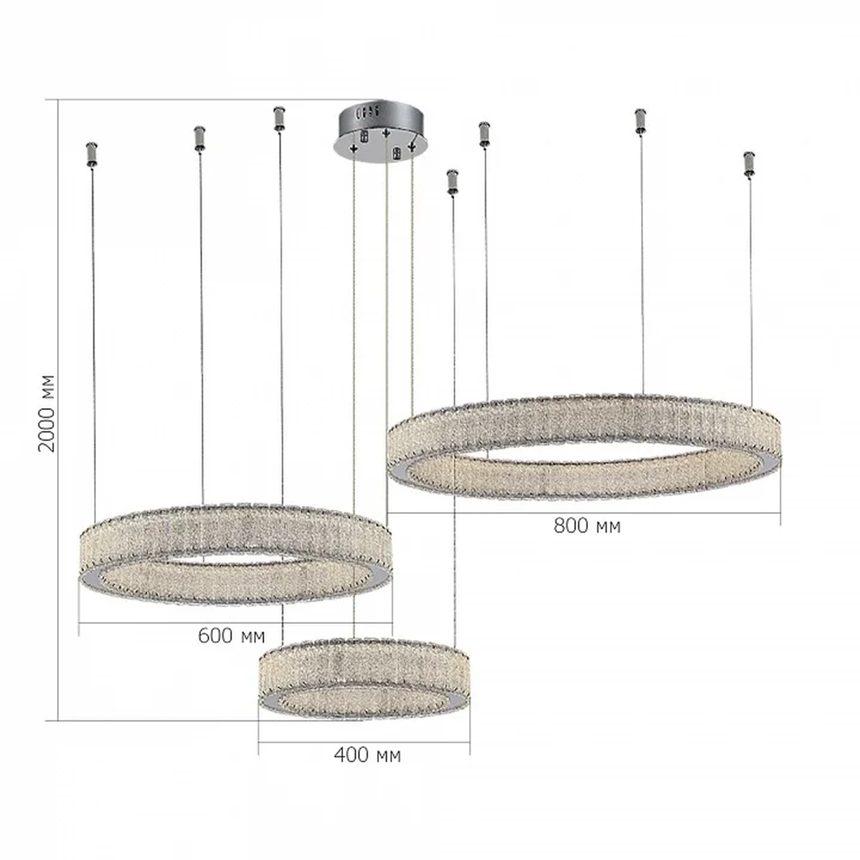 Люстра подвесная ST-Luce Хром/Хром LED 3*95W 3000K