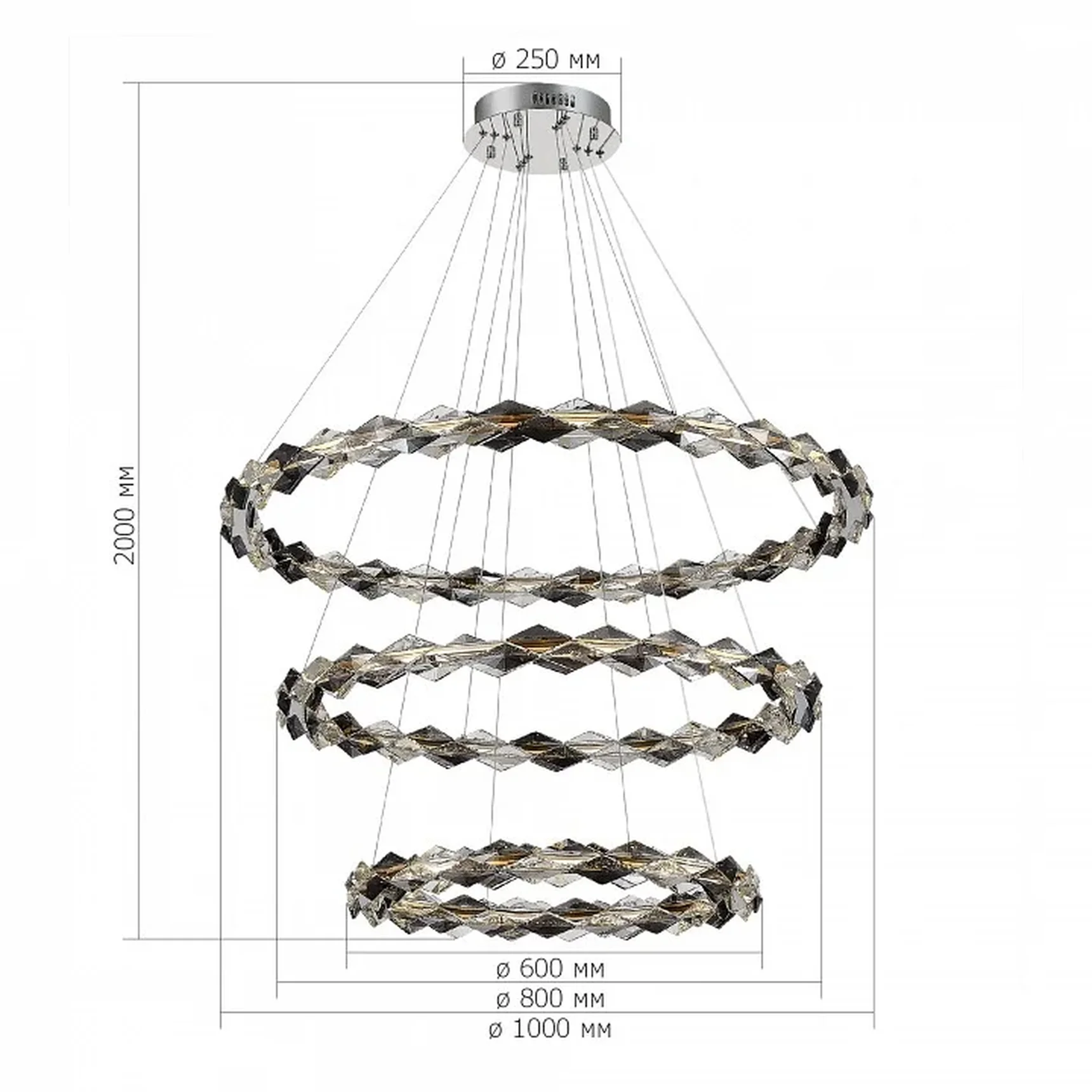 Люстра подвесная ST-Luce Золотистый/Прозрачно-Дымчатый LED 1*75W 3000K
