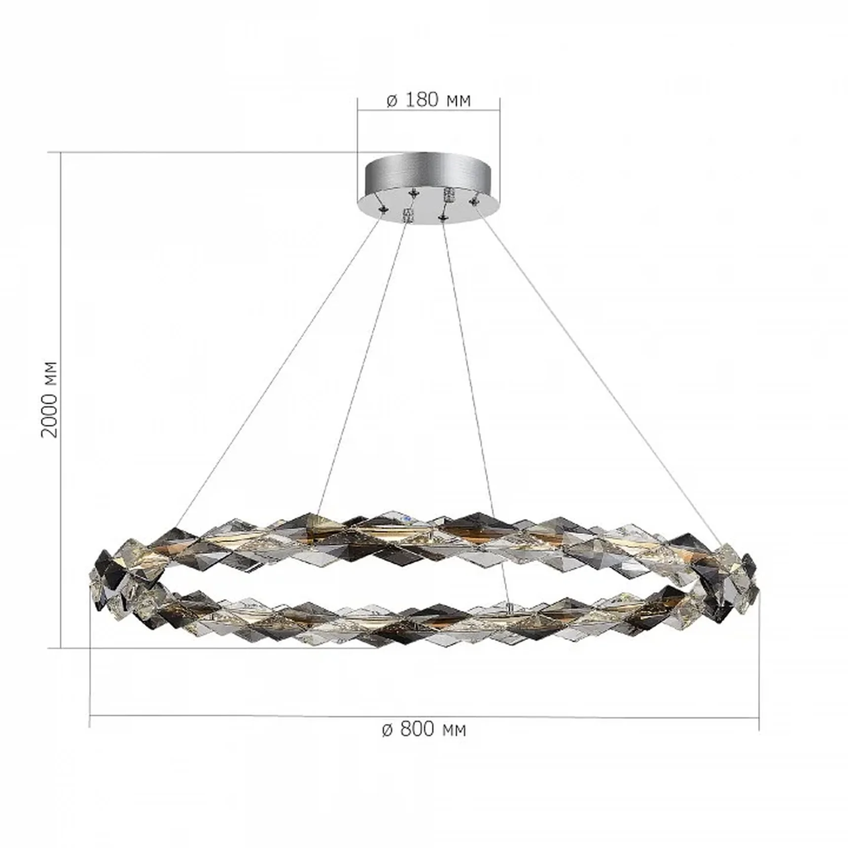 Люстра подвесная ST-Luce Золотистый/Прозрачно-Дымчатый LED 1*30W 3000K