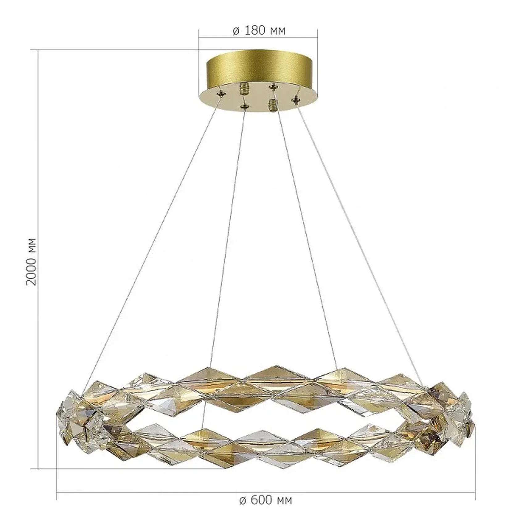 Люстра подвесная ST-Luce Хром/Прозрачный,Янтарный LED 1*30W 3000K