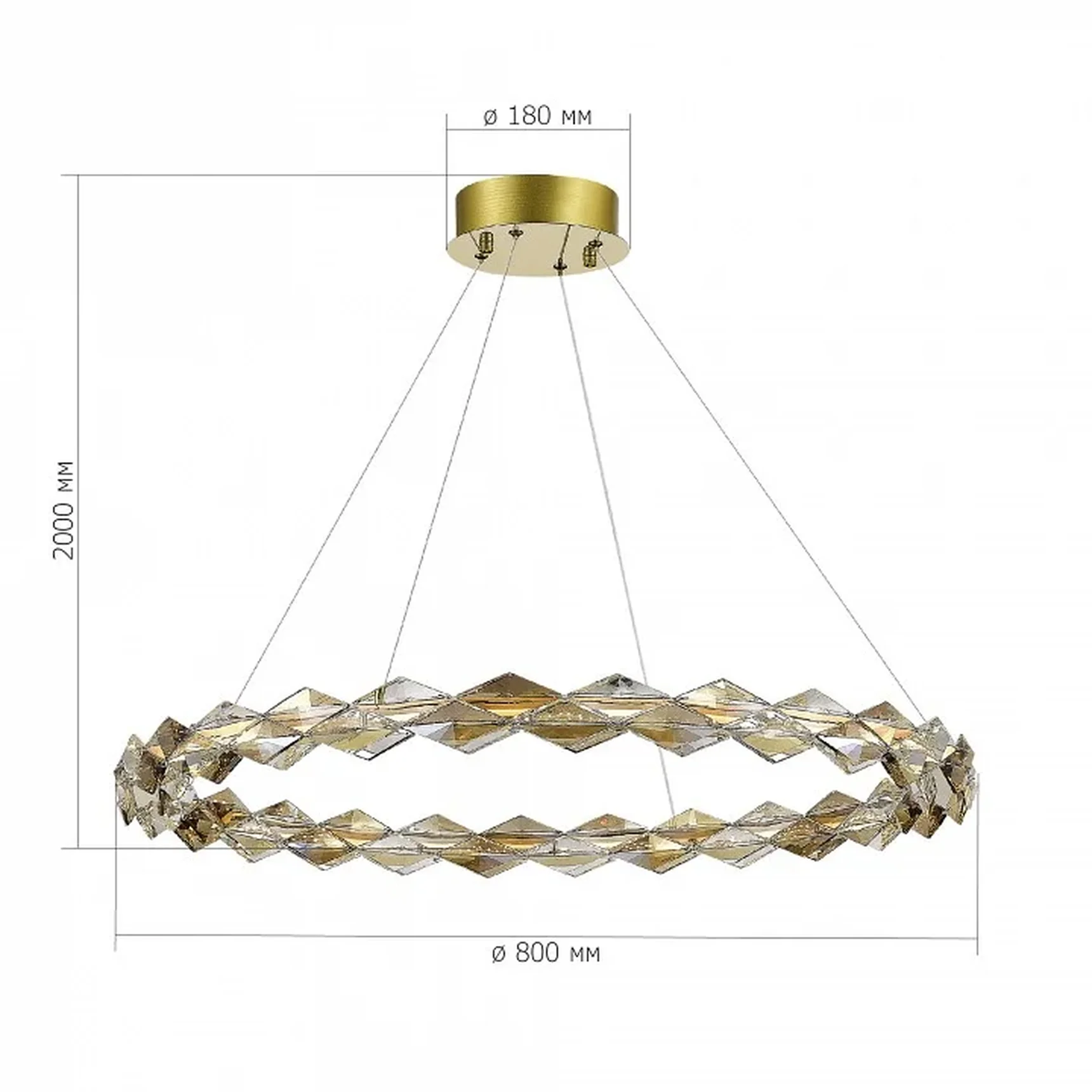 Люстра подвесная ST-Luce Хром/Прозрачный,Янтарный LED 1*30W 3000K