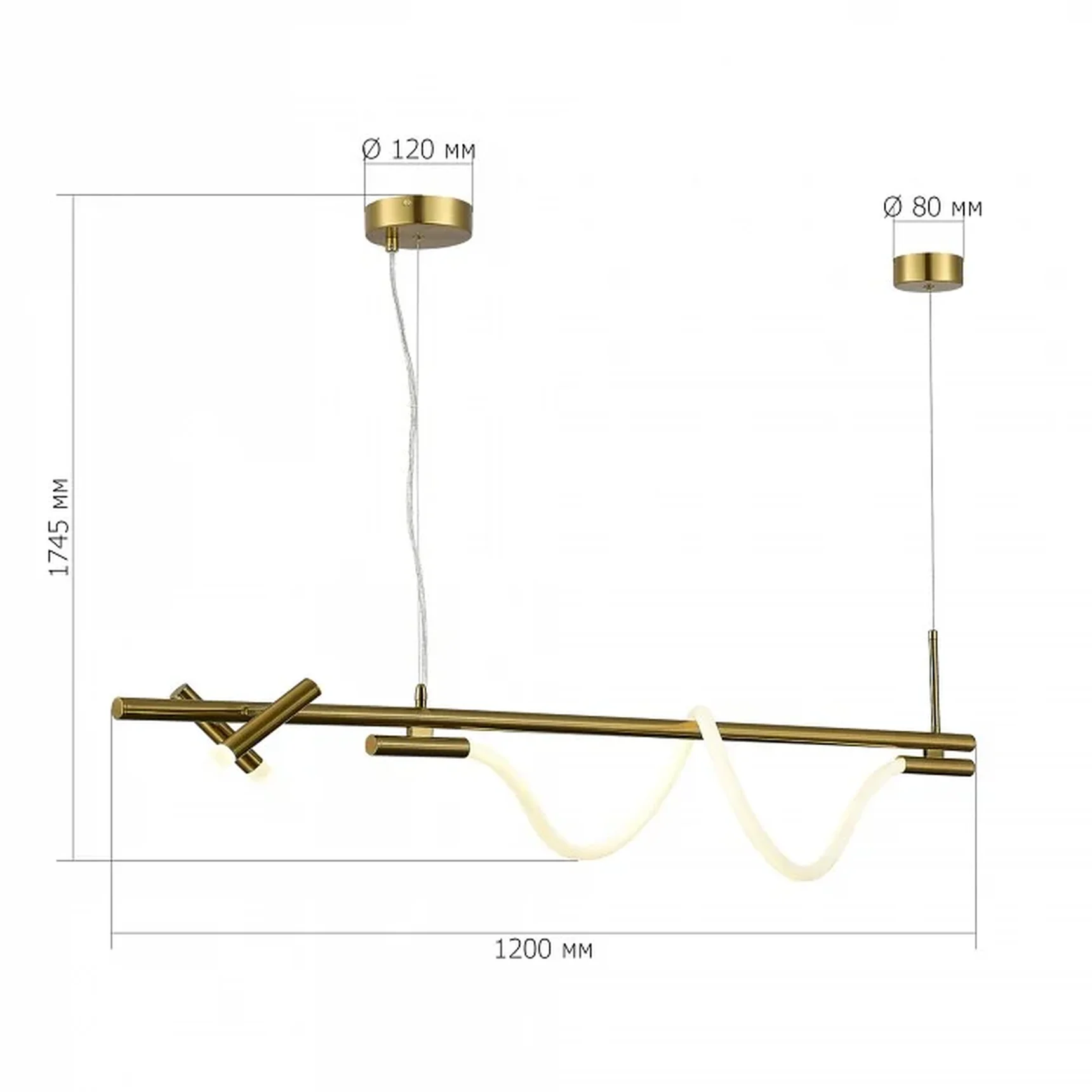 Светильник подвесной ST-Luce Латунь/Латунь LED 2+1*3+11W 4000K