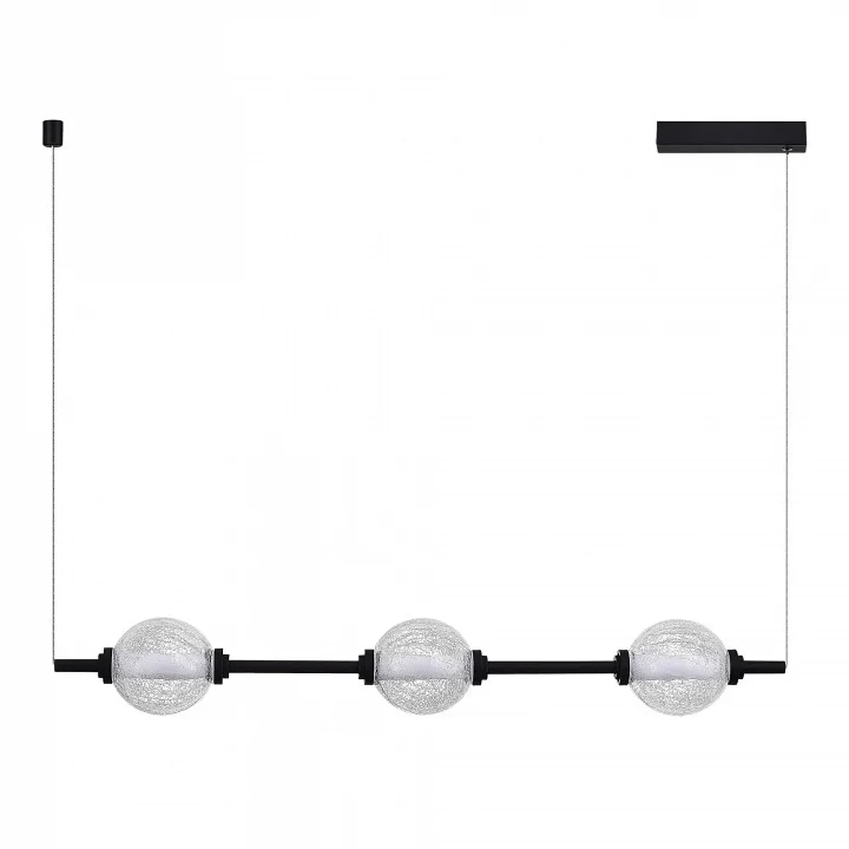 Светильник подвесной ST-Luce Черный/Прозрачное кракелированное стекло LED 3*8,5W 3000K