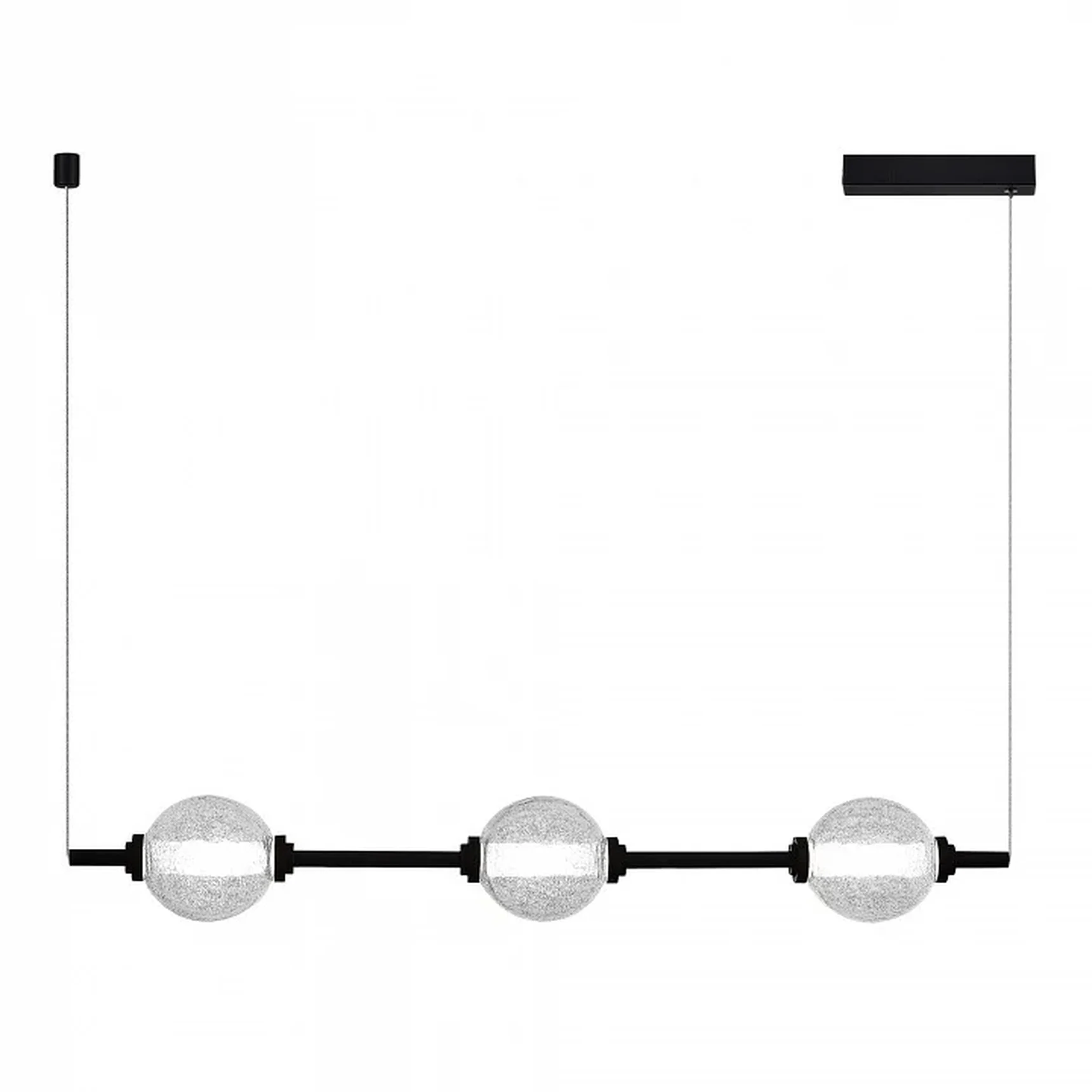 Светильник подвесной ST-Luce Черный/Прозрачное кракелированное стекло LED 3*8,5W 3000K