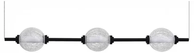 Светильник подвесной ST-Luce Черный/Прозрачное кракелированное стекло LED 3*8,5W 3000K