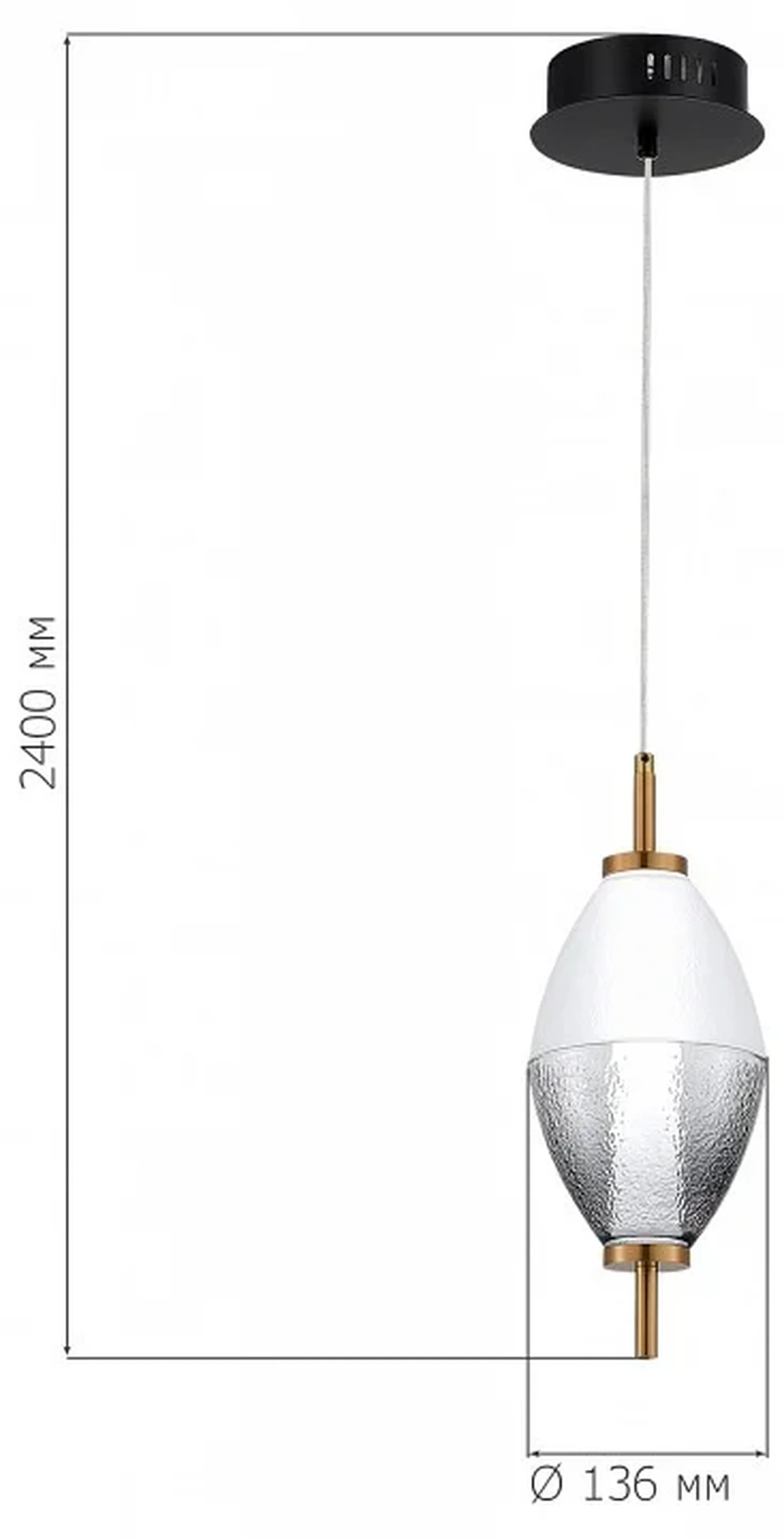 Светильник подвесной ST-Luce Черный/Белый, Дымчатый LED 1*8W 3000K