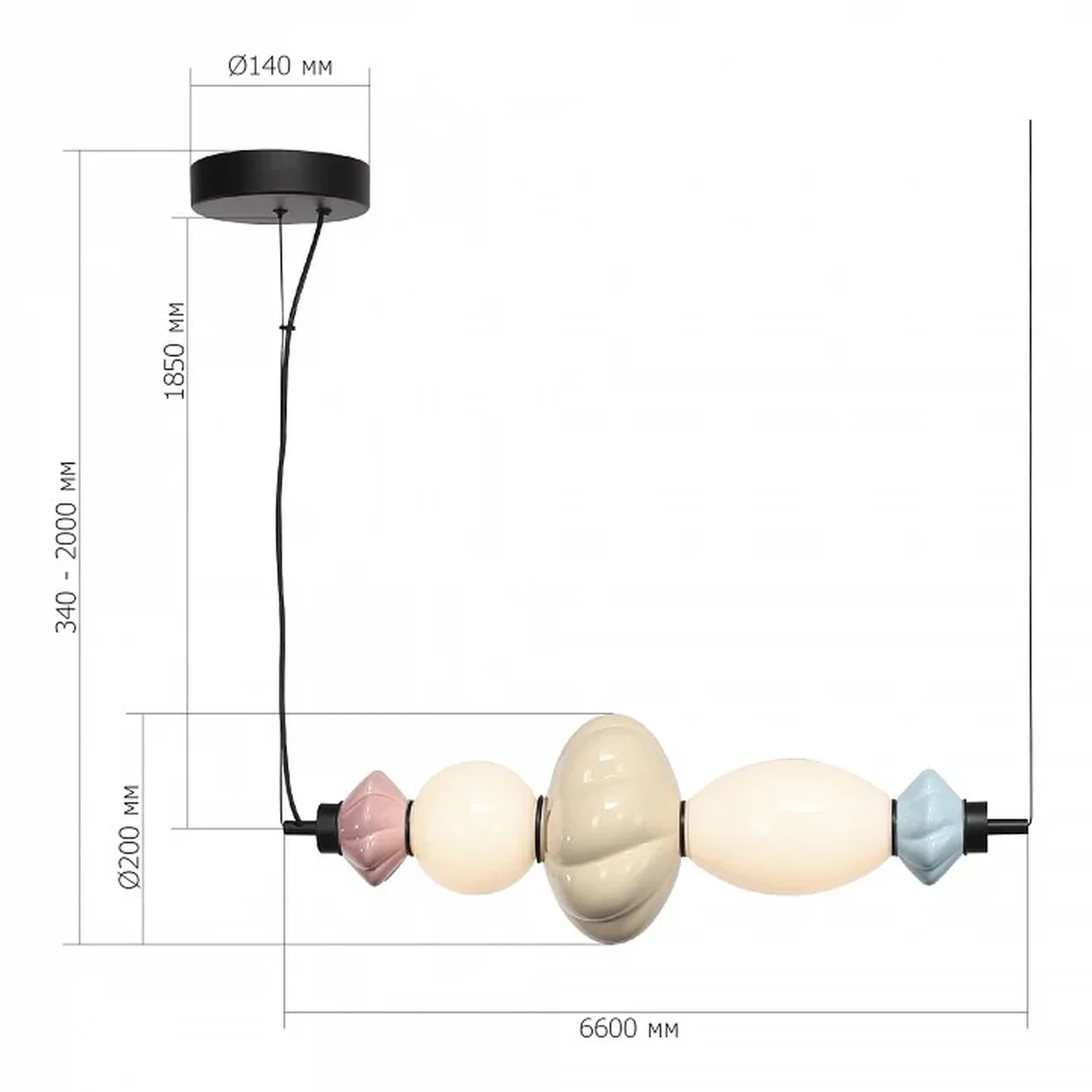 Светильник подвесной ST-Luce черный/синий, желтый, розовый, опаловый LED 1*18W 3000K FLORENTINI