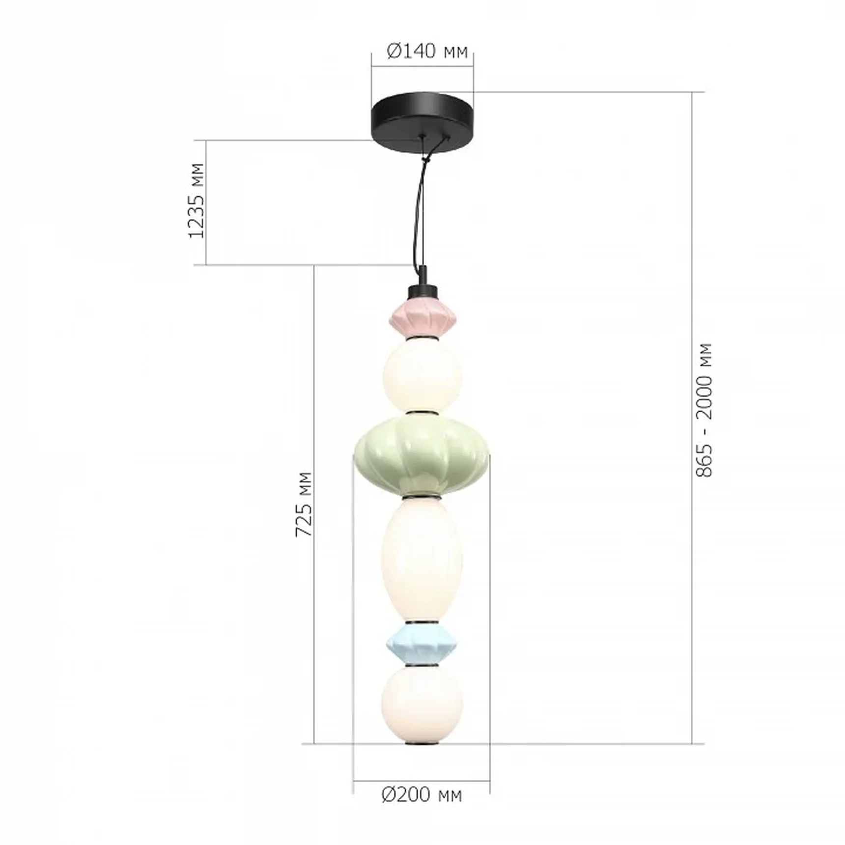 Светильник подвесной ST-Luce черный/розовый, зеленый, синий, опаловый LED 1*24W 3000K FLORENTINI