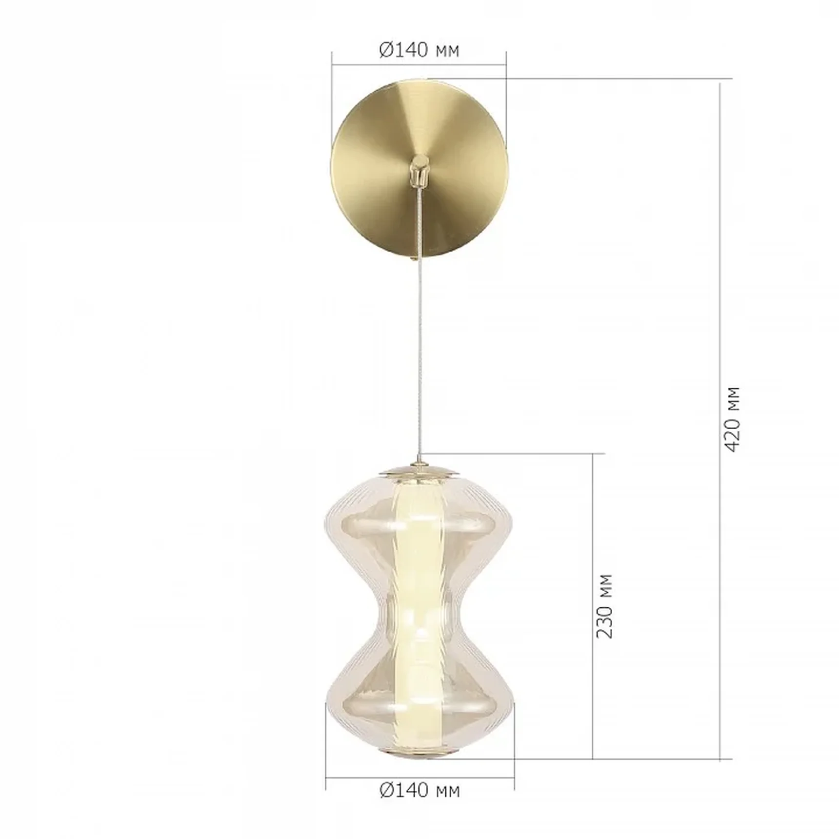 Светильник настенный ST-Luce золото/коньячный LED 1*6W 3000K SPINE