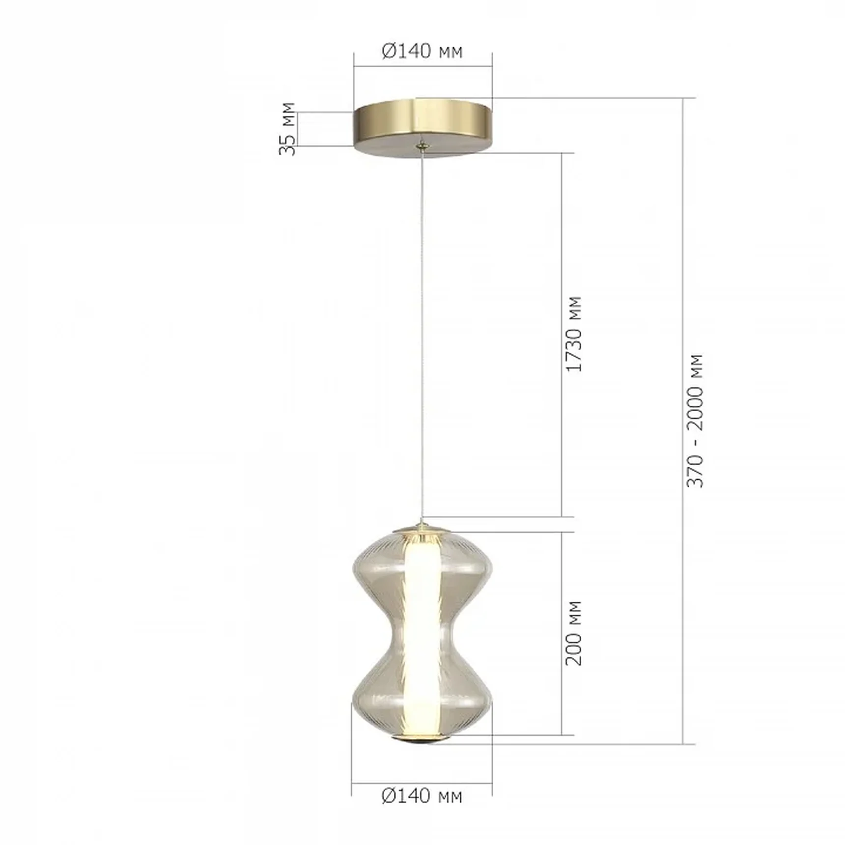 Светильник подвесной ST-Luce золото/коньячный LED 1*6W 3000K SPINE