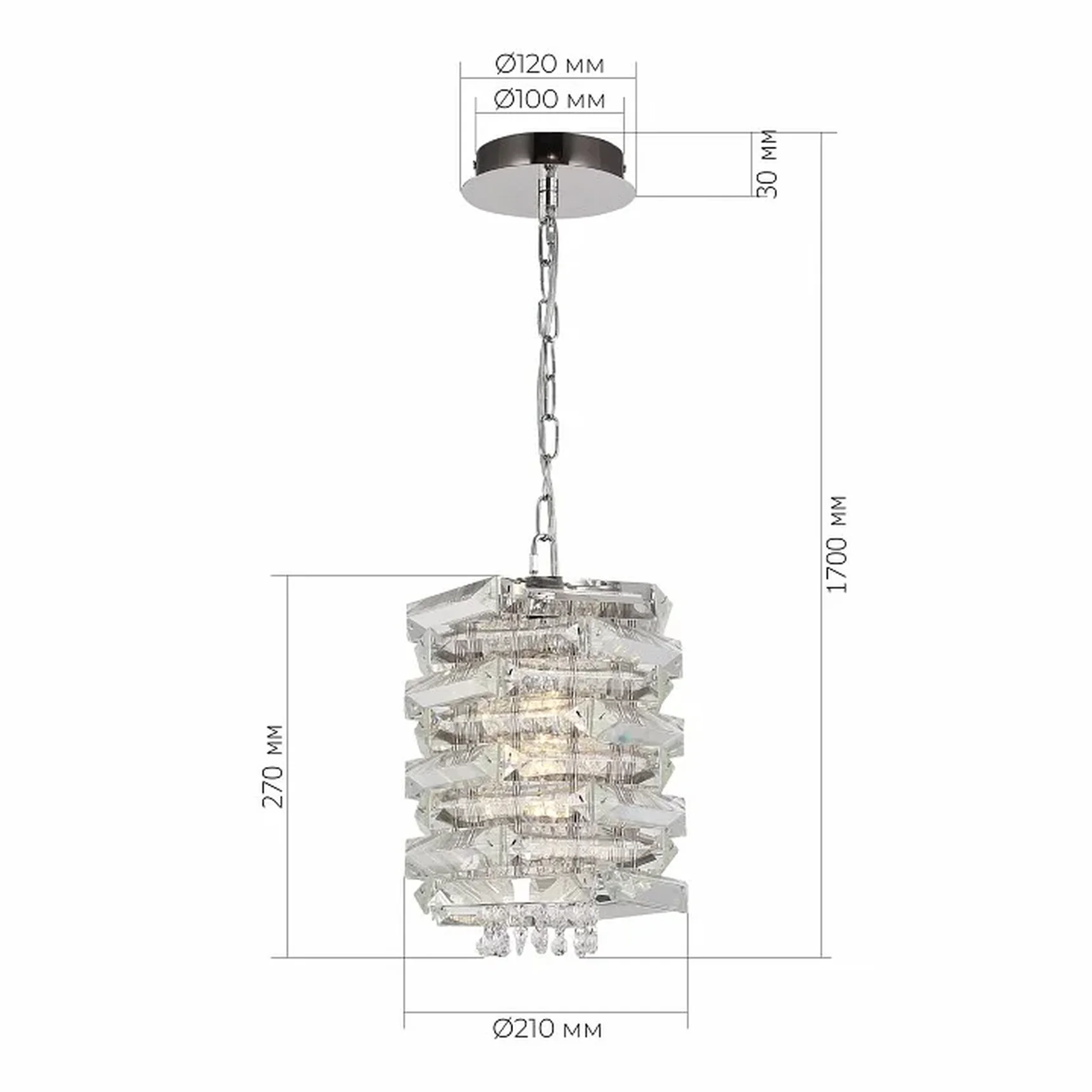 Светильник подвесной ST-Luce никель/прозрачный E14 1*40W STROZZI