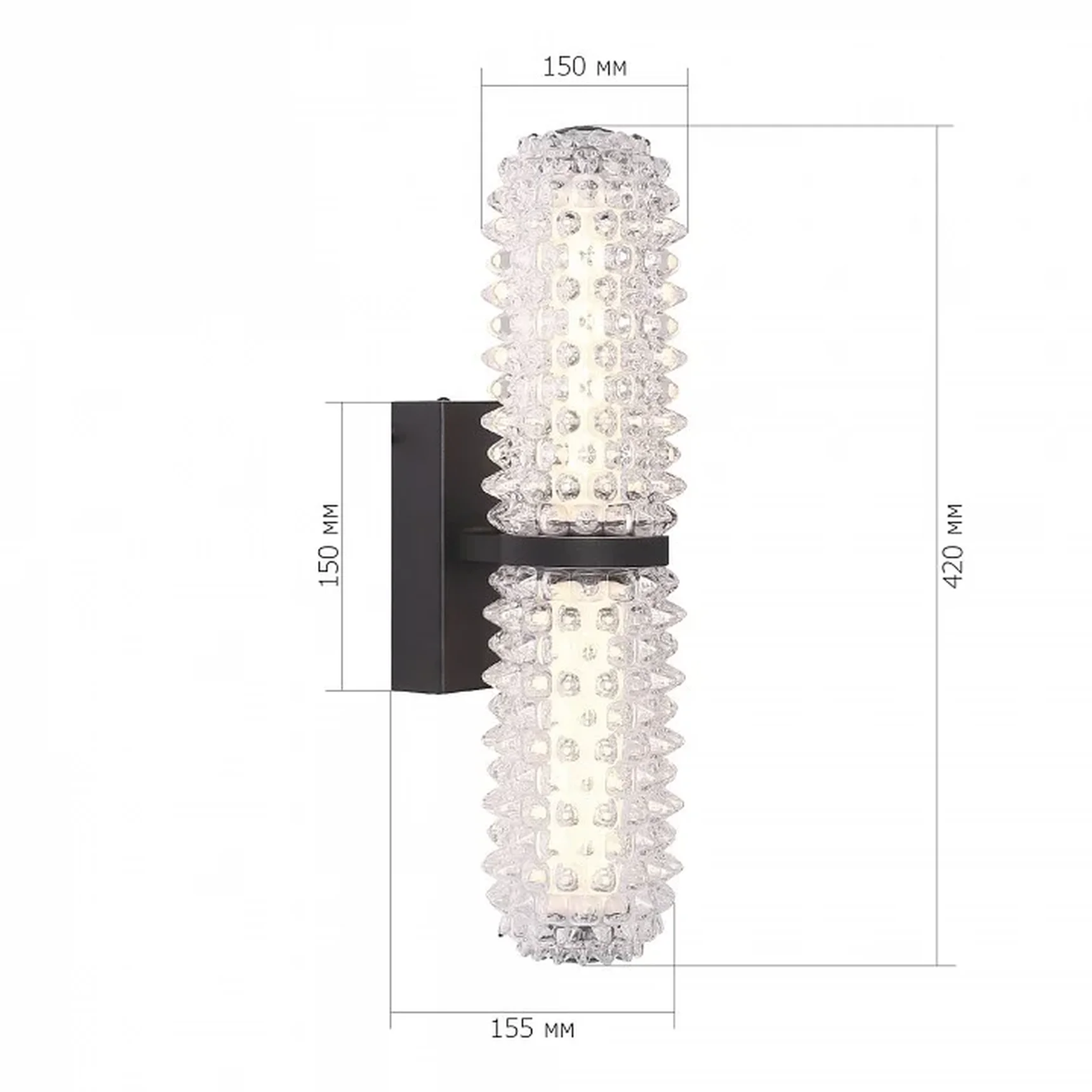 Светильник настенный ST-Luce черный/прозрачный LED 1*11W 4000K SAGUARO