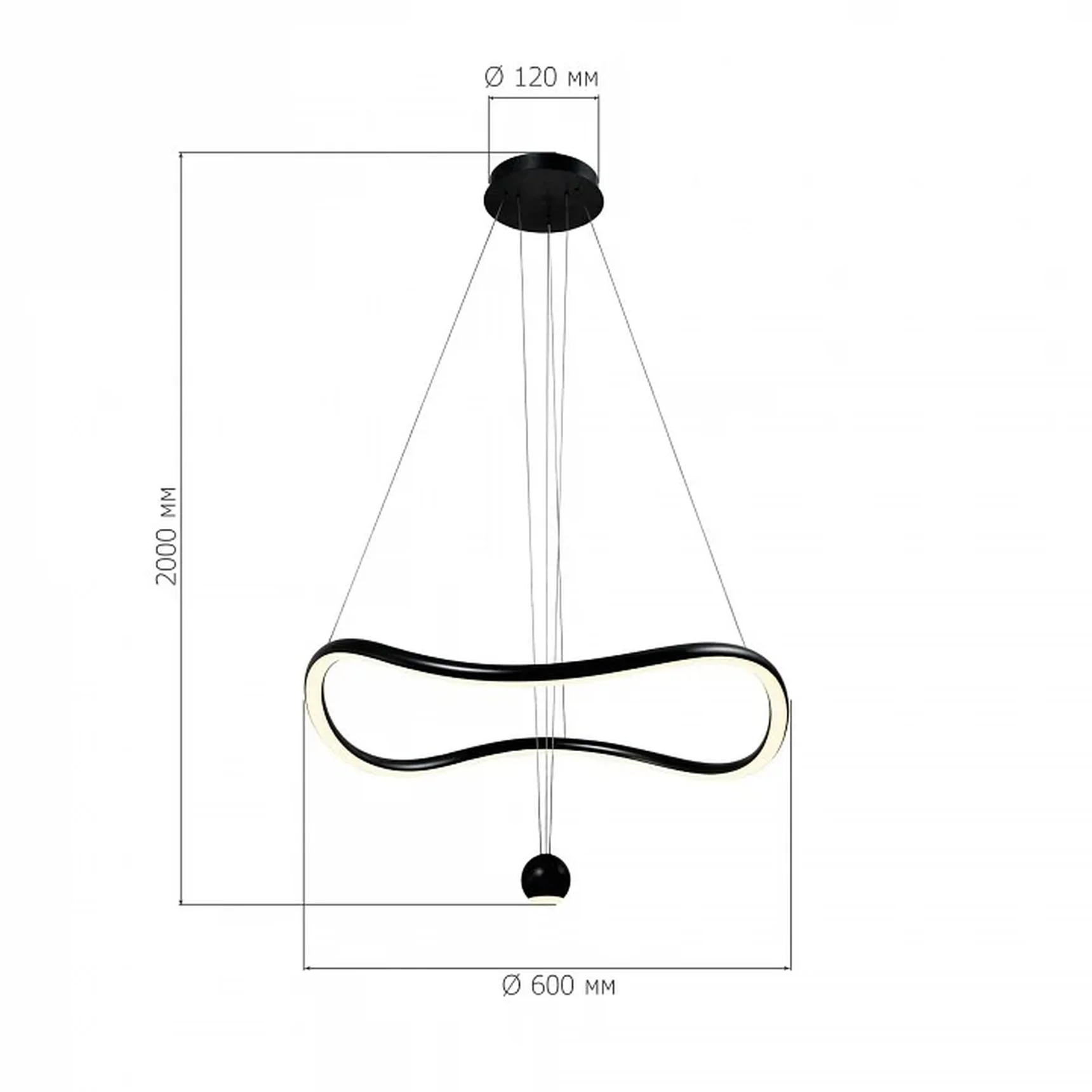 Светильник подвесной ST-Luce Черный/Черный, Белый LED 1*35W 3000K