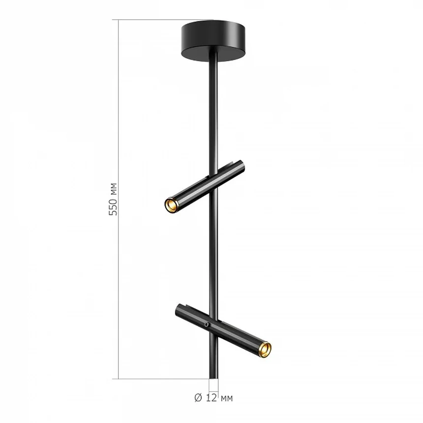 Светильник подвесной ST-Luce Черный/Черный, Золотистый LED 2*3W 3000K LILT