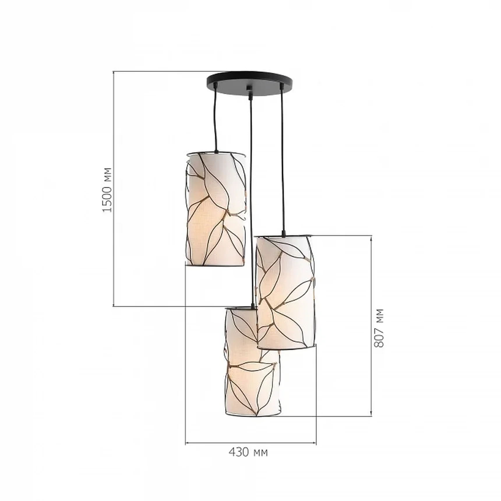 Светильник подвесной ST-Luce Черный/Бежевый E27 3*60W