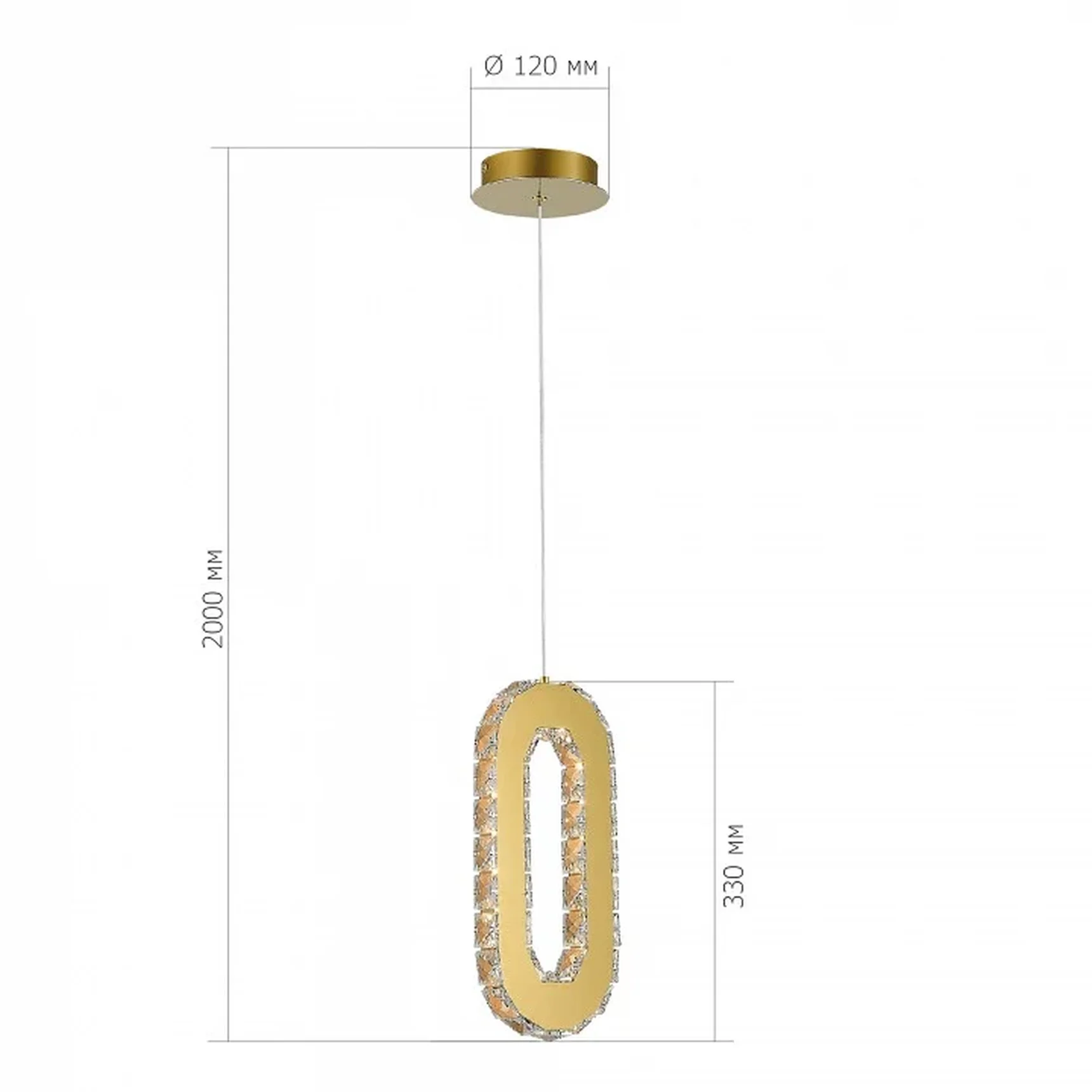 Светильник подвесной ST-Luce Золотистый/Золотистый, Прозрачный LED 1*9W 3000K