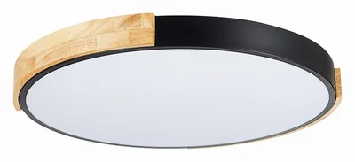 Светильник потолочный Черный, Светлое дерево/Белый LED 1*40W 3000K/4000K/6000K DELIA