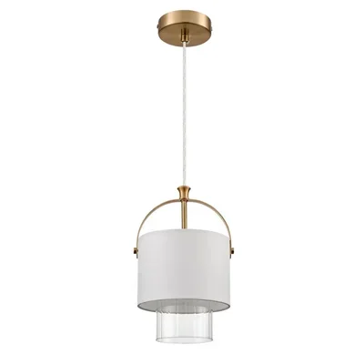 6593/1 MODERNI LN25 латунь/белый, металл/текстиль, стекло Подвес E14 1*40W 220V JANE