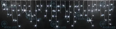 Светодиодная бахрома 112 LED, 6 Ватт, IP54, для улицы и помещения, провод Прозрачный, Свечение: мерцание, RL-i3*0.5F-T/W