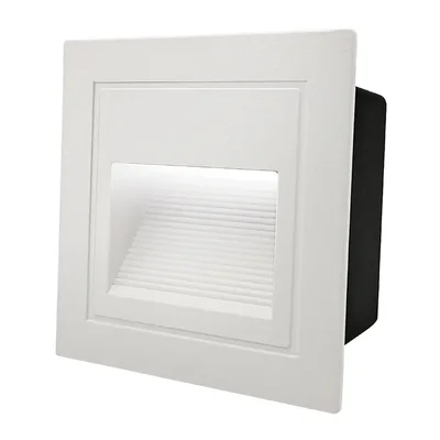 Светильник для ступеней 3Вт 5000К Металл Белый Квадрат General GSTL-S1-3BT-5K