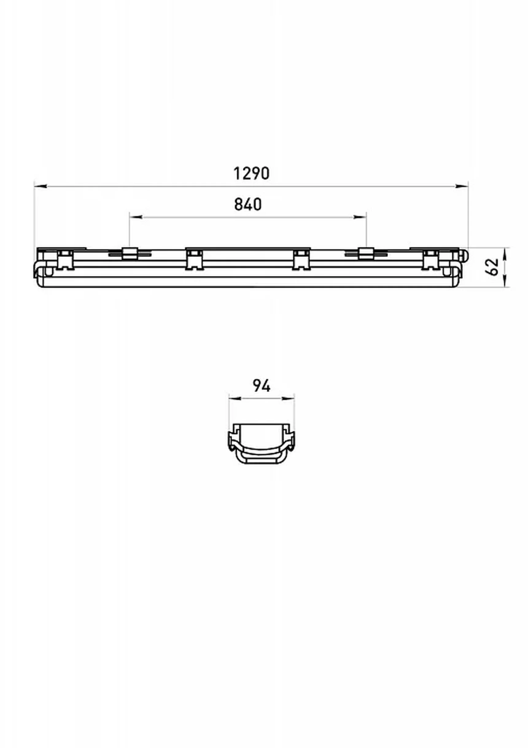 Светильник ЭРА SPP-102-0-002-120 под 2 светодиодные лампы T8 G13 2x1200