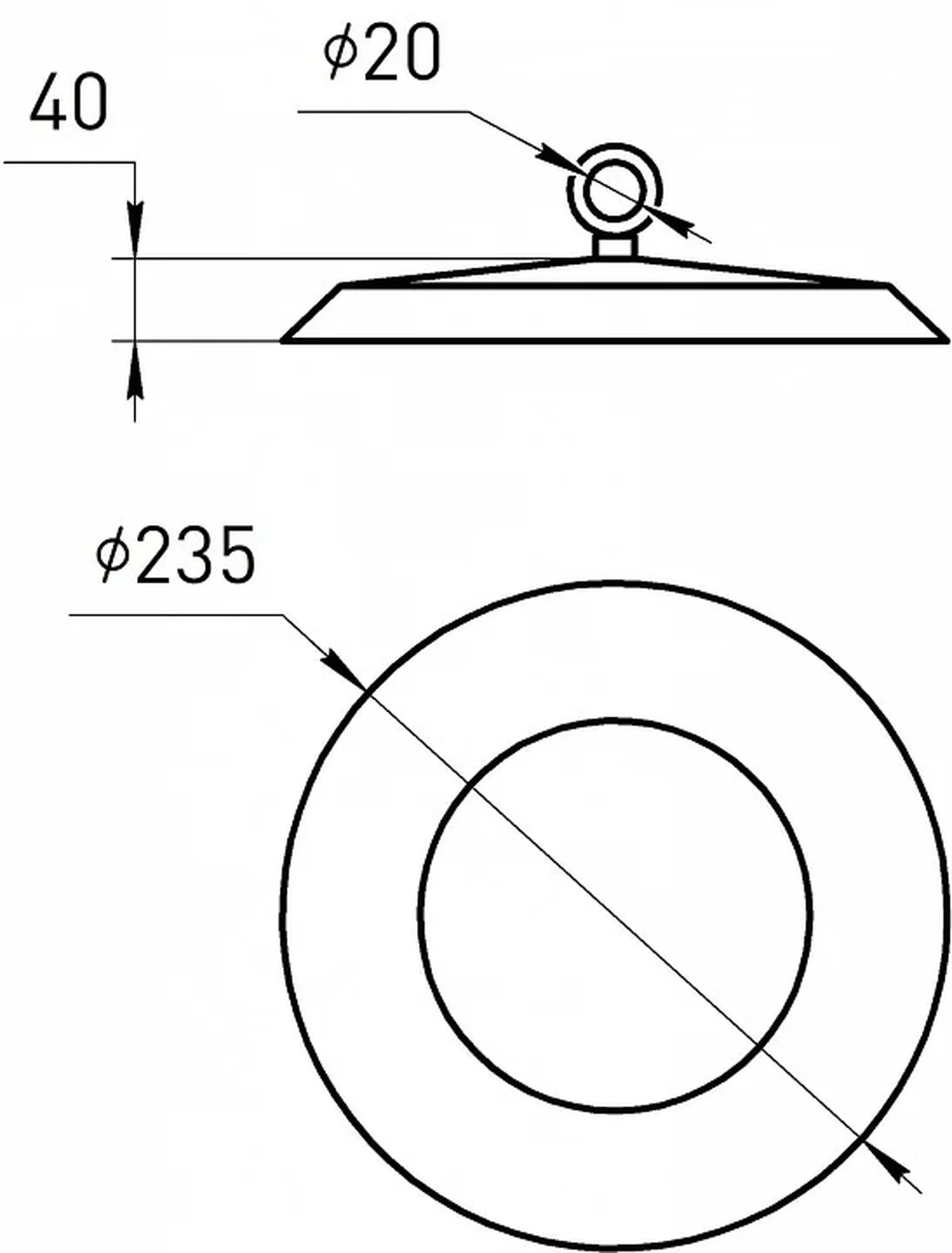 SPP-402-0-40K-100 Светильник светодиодный ЭРА SPP-402-0-40K-100 100Вт 4000K 10000Лм Кп<2% КСС Д подвесной