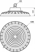 Светильник светодиодный подвесной ЭРА SPP-407-090-50K-240 240Вт 36000лм 5000K 80Ra Кп<5% КСС Г 90 градусов 5 лет IP65