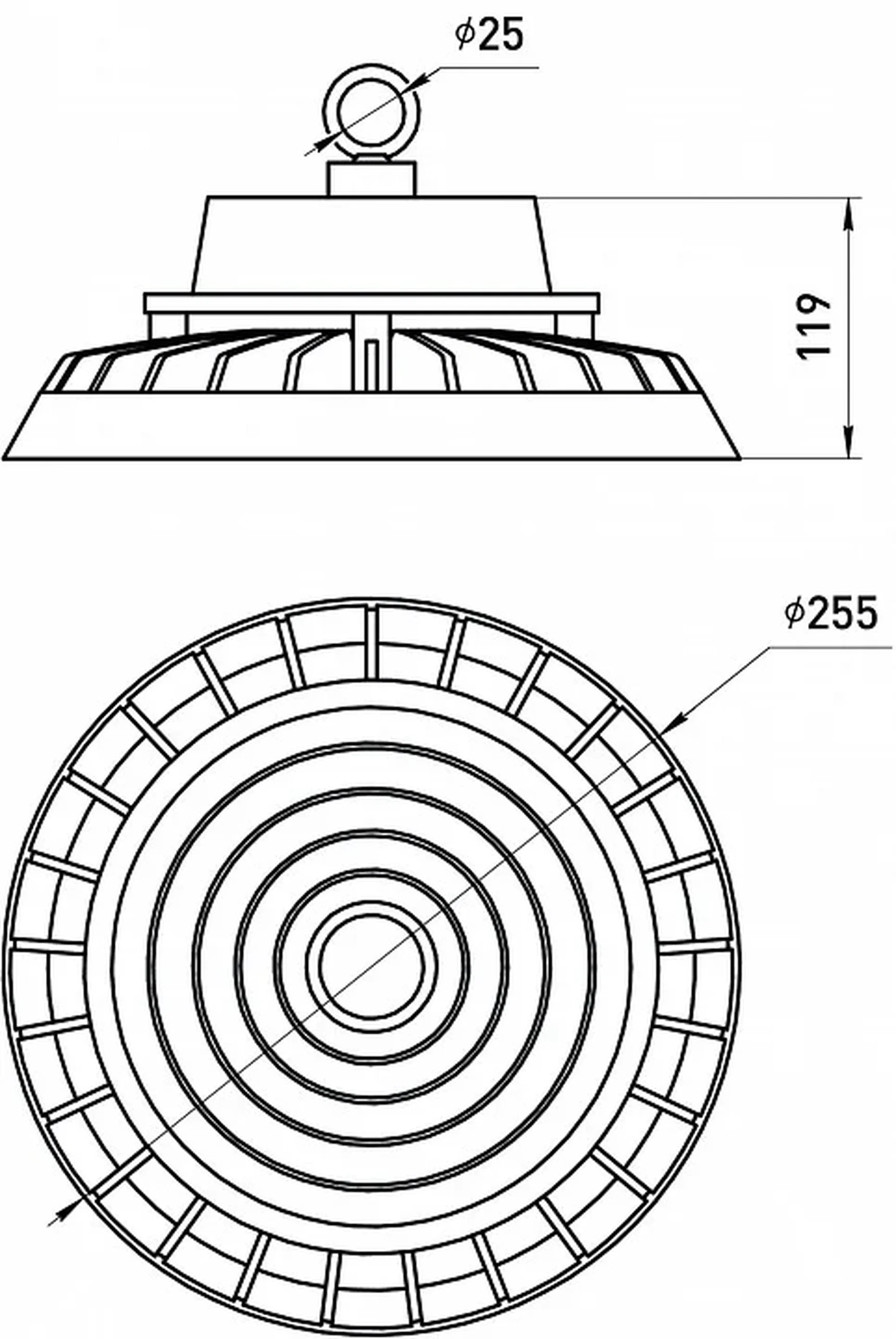 Светильник светодиодный подвесной ЭРА SPP-407-120-50K-150 150Вт 22500лм 5000K 80Ra Кп<5% КСС Д 120 градусов 5 лет IP65