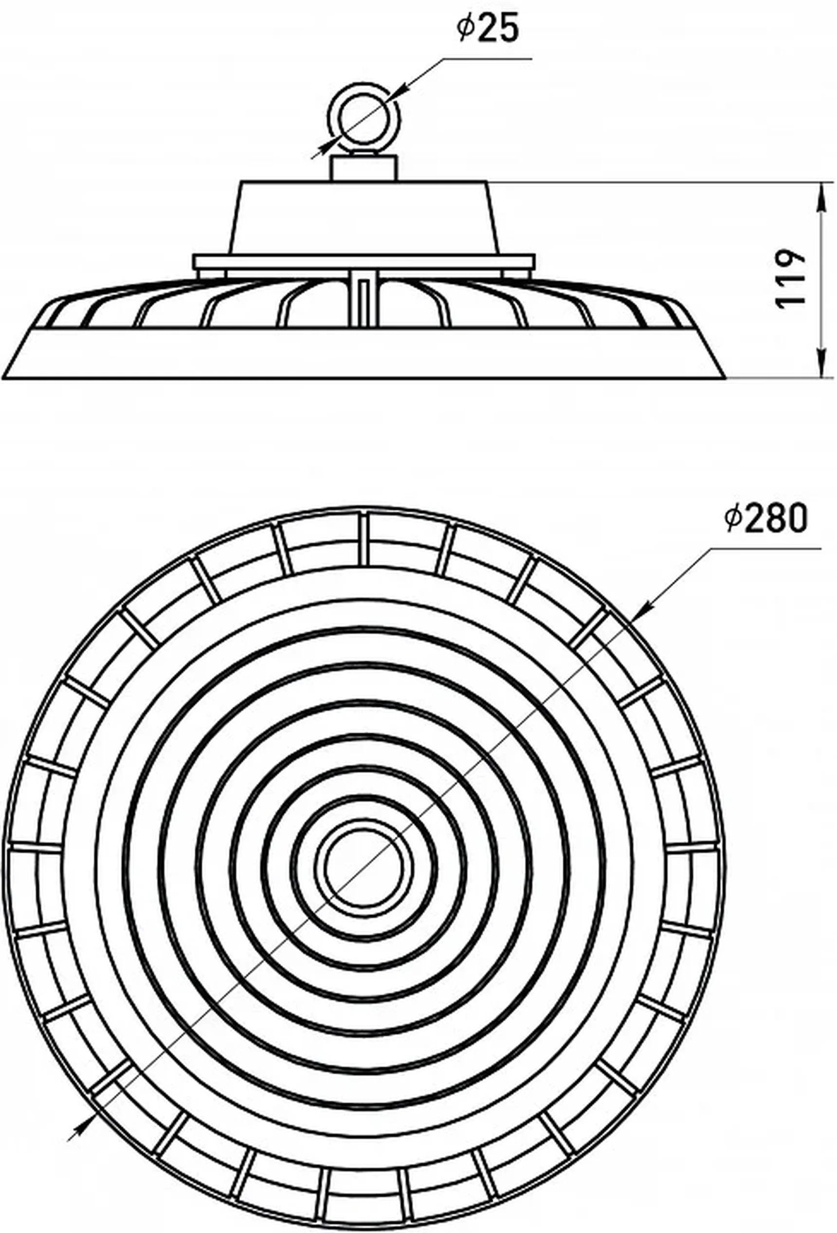 Светильник светодиодный подвесной ЭРА SPP-407-120-50K-200 200Вт 30000лм 5000K 80Ra Кп<5% КСС Д 120 градусов 5 лет IP65