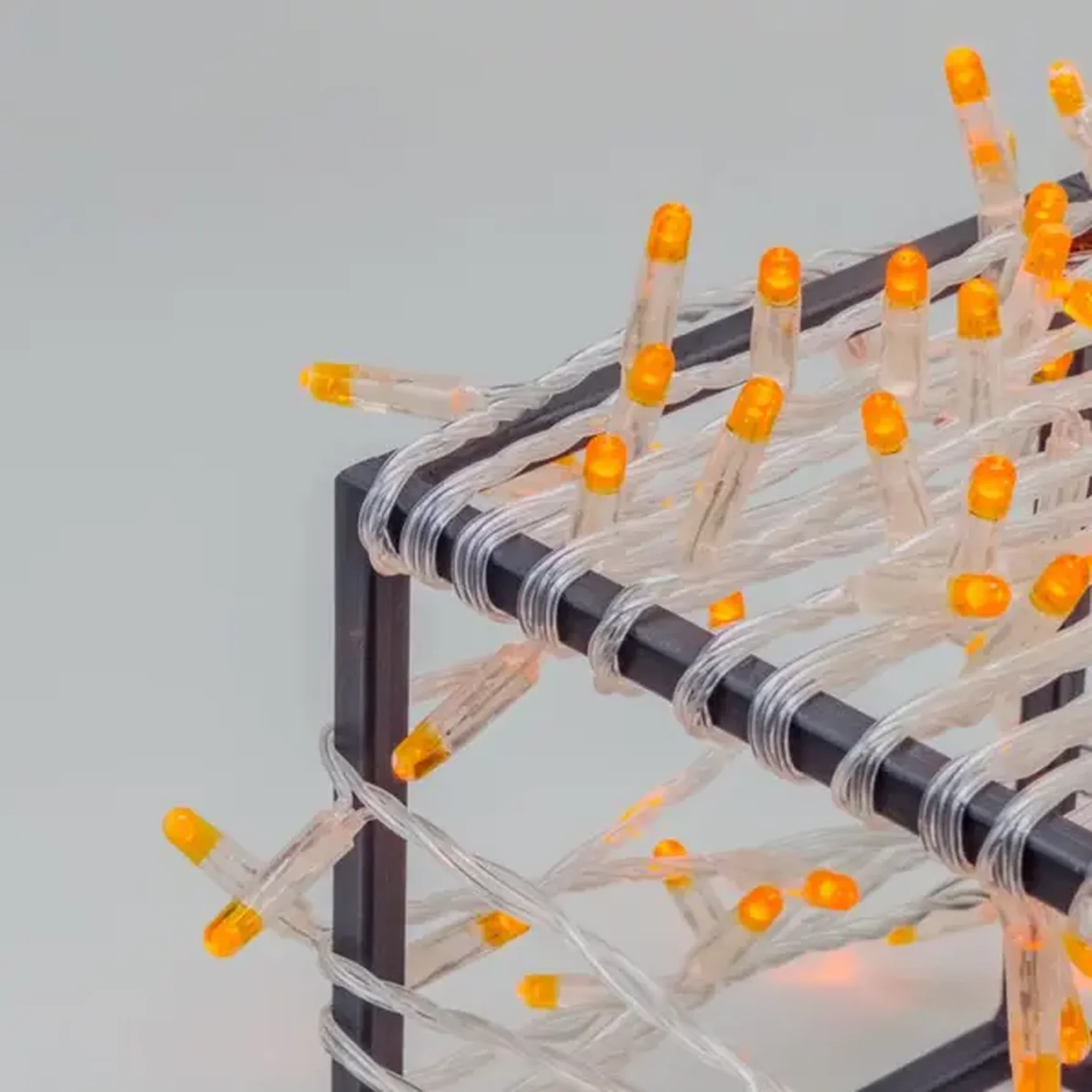 Гирлянда Нить с Колпачком 10м Оранжевая 220В, 100 LED, Провод Прозрачный ПВХ, IP65