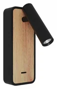 Светильник настенный ST-Luce Черный, Светлое дерево/Черный LED 1*3W 3000K