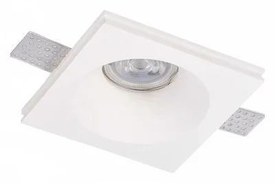 Светильник встраиваемый из гипса Белый GU10 1*50W IP20 L200xW200xH40 220V Без ламп