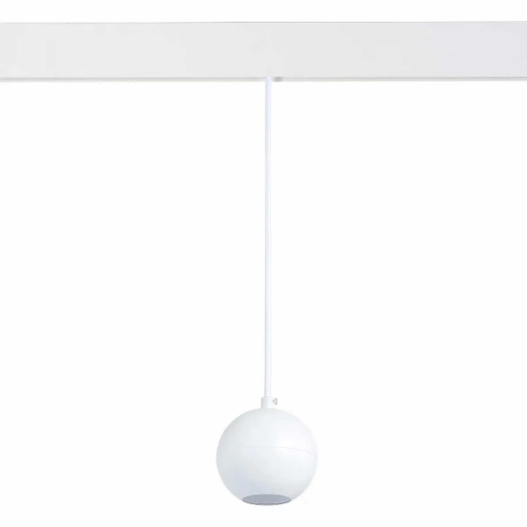 Магнитный трековый светильник подвесной белый LED 1*12W 3000K 750Lm Ra>80 36° IP20 D100xH92 48V
