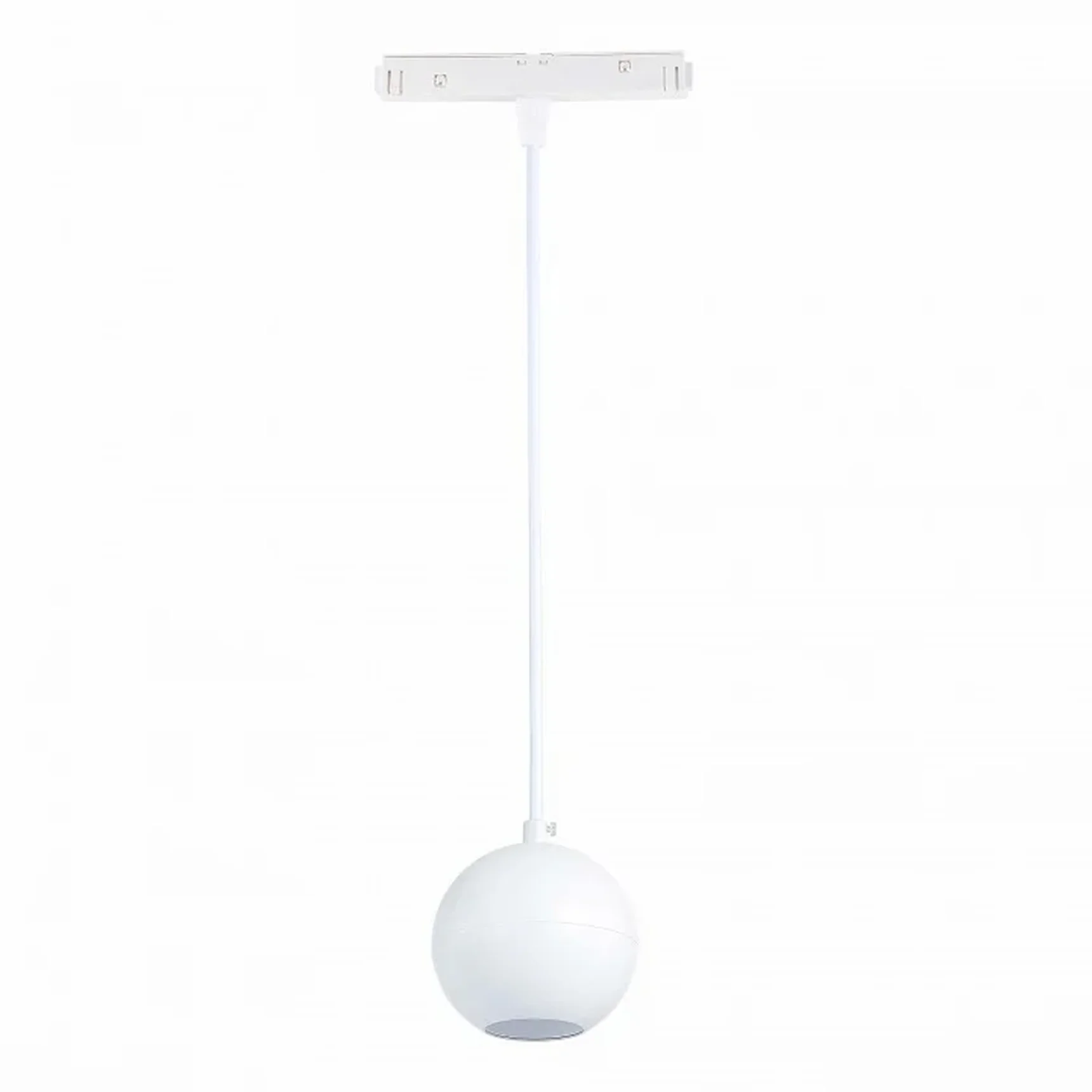 Магнитный трековый светильник подвесной белый LED 1*12W 3000K 750Lm Ra>80 36° IP20 D100xH92 48V