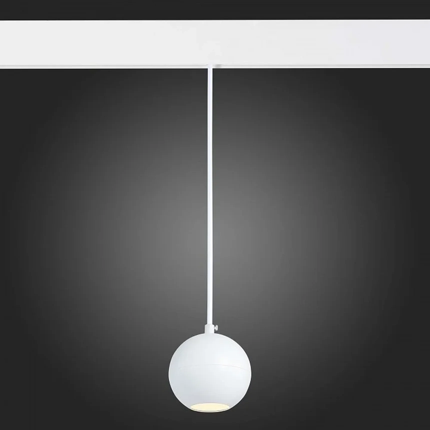 Магнитный трековый светильник подвесной белый LED 1*12W 3000K 750Lm Ra>80 36° IP20 D100xH92 48V
