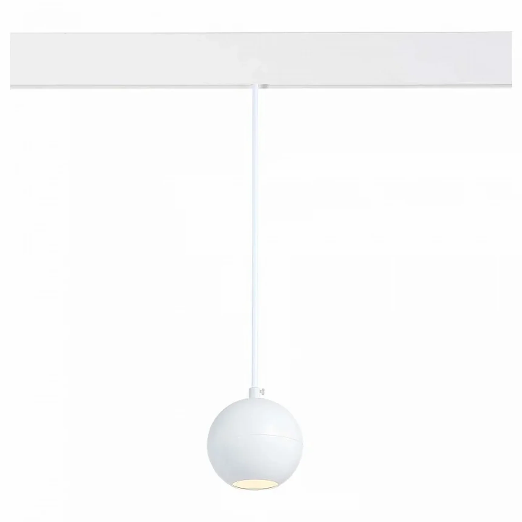 Магнитный трековый светильник подвесной белый LED 1*12W 3000K 750Lm Ra>80 36° IP20 D100xH92 48V