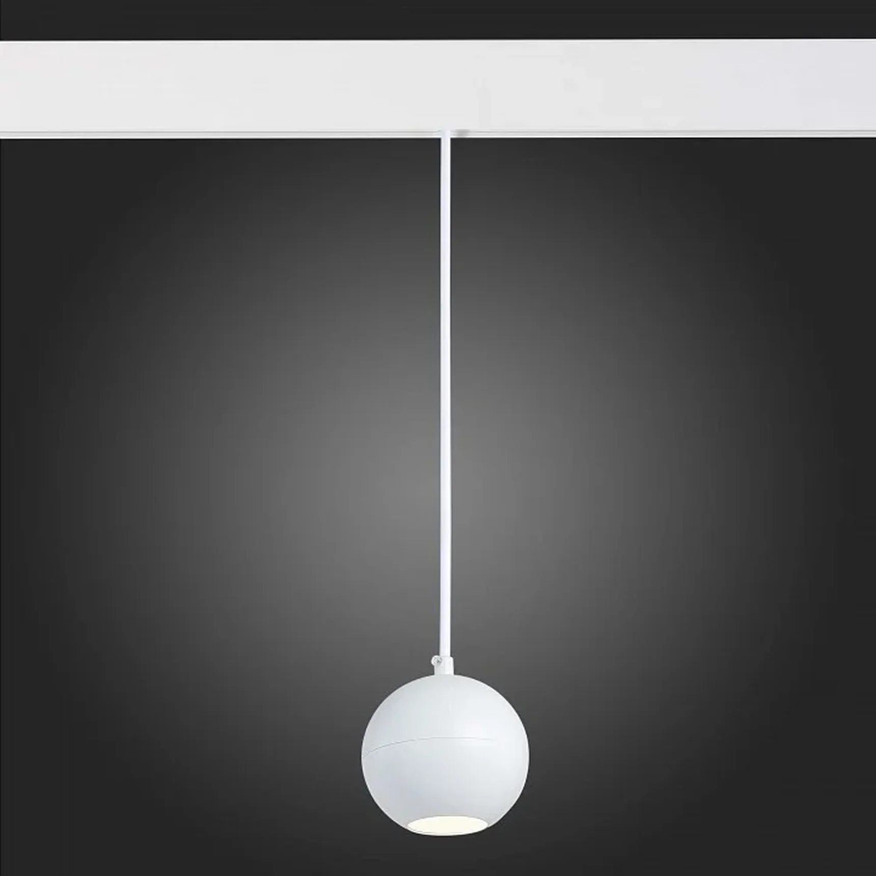 Магнитный трековый светильник подвесной белый LED 1*12W 4000K 750Lm Ra>80 36° IP20 D100xH92 48V