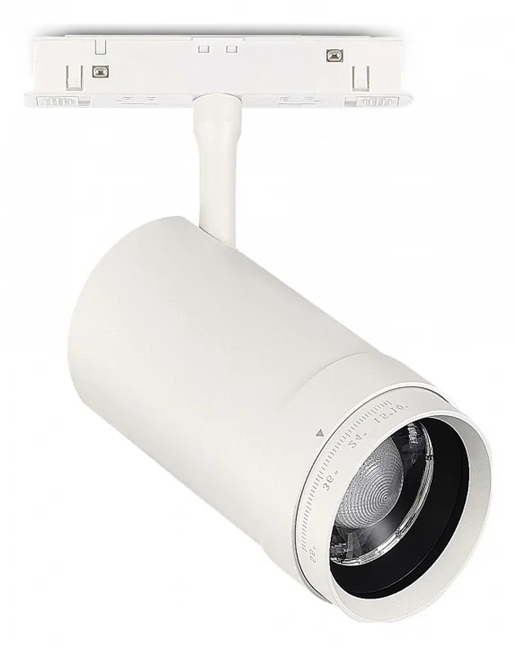 Магнитный трековый светильник ZOOM Белый LED 1*20W 3000K Lm Ra90 10-55° IP20 D60xH170 48V