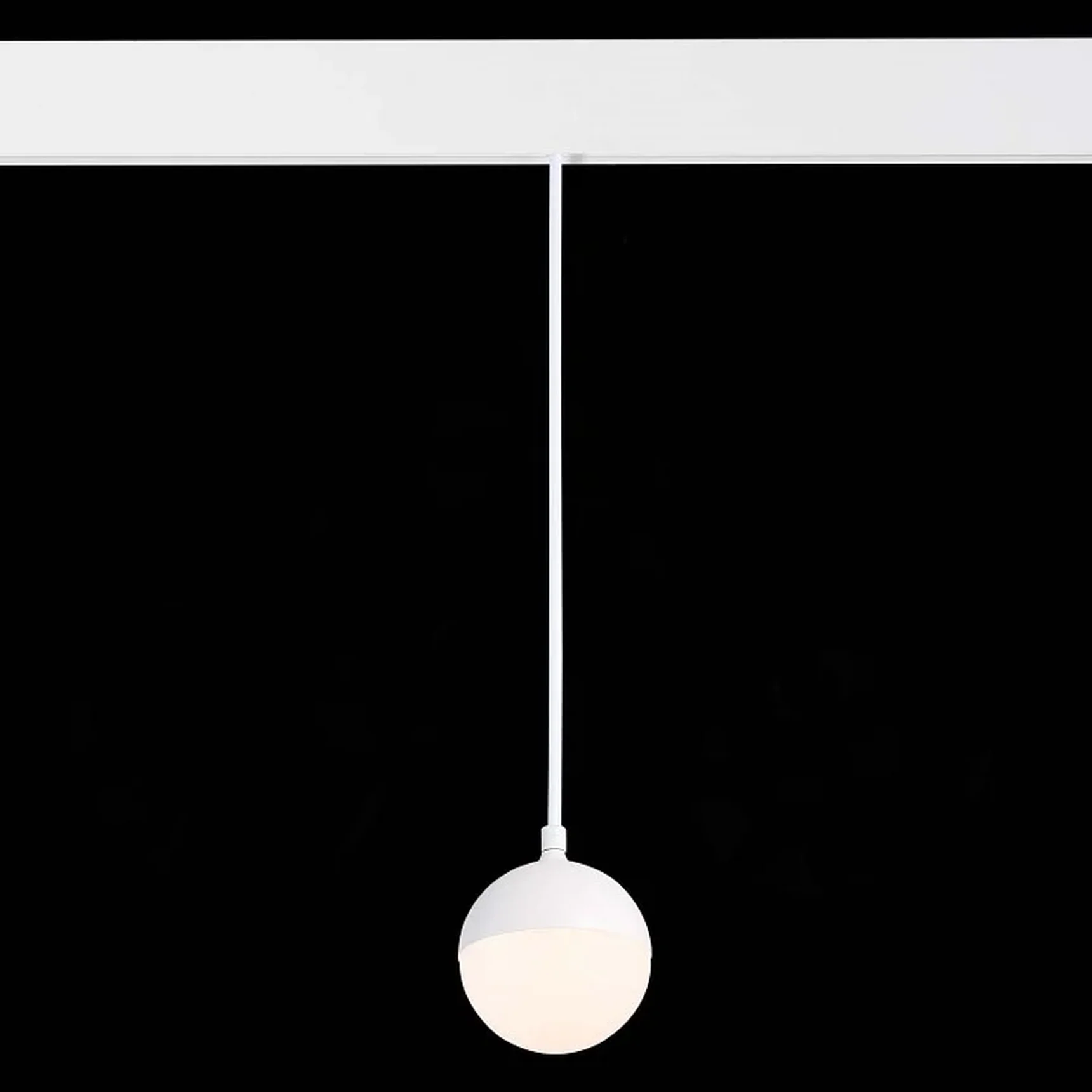 Магнитный трековый светильник подвесной белый LED 1*7W 3000K 520Lm Ra>80 120° IP20 D90xH90 48V