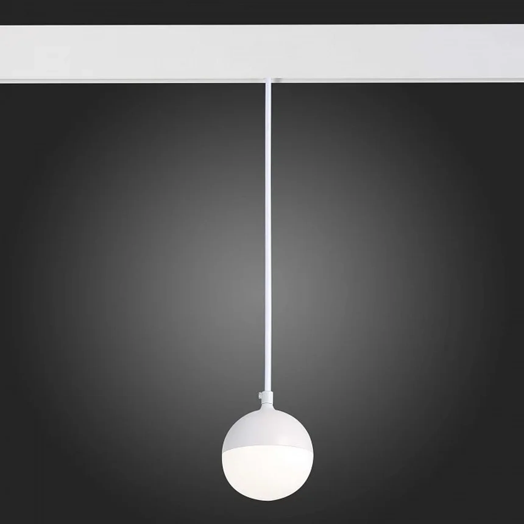 Магнитный трековый светильник подвесной белый LED 1*7W 4000K 520Lm Ra>80 120° IP20 D90xH90 48V