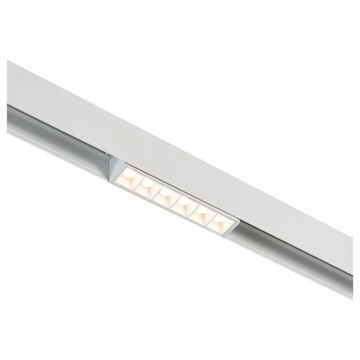 Магнитный трековый светильник белый LED 1*6W 3000K 532Lm Ra>80 36° IP20 L115xW22xH44 48V
